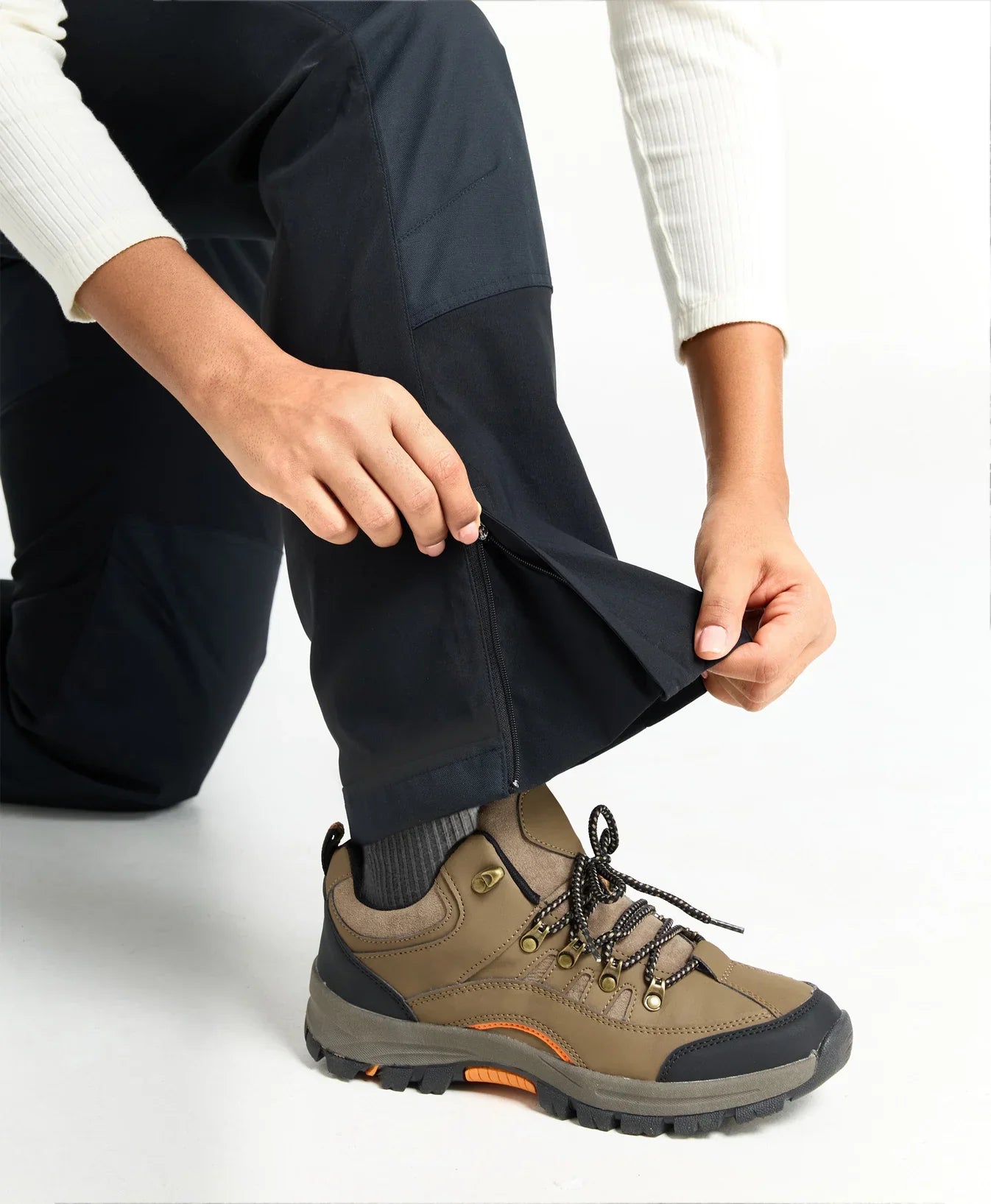 Hitaðar kvenna­vinnubuxur með flísfóðri