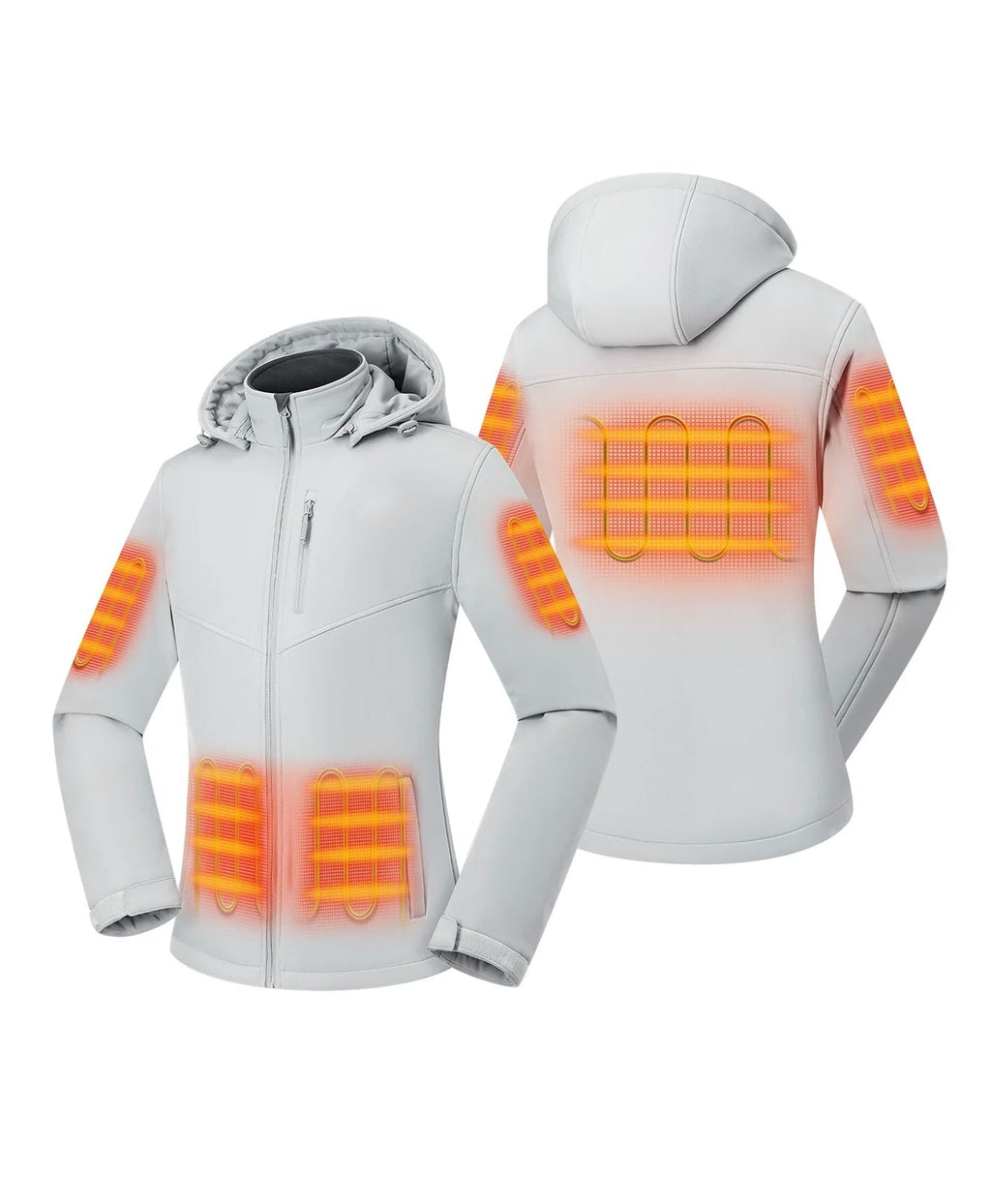 Kvennaúlpa með tvöfaldri hitastýringu og 5 hitasvæðum (vasahiti)