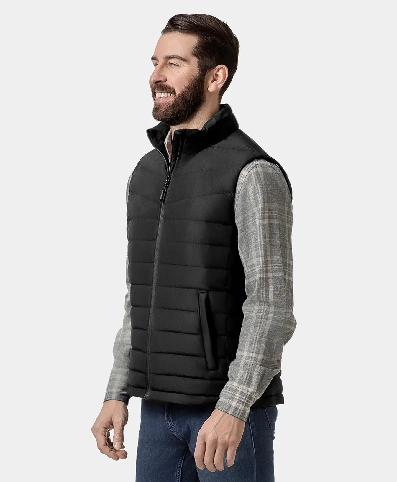 Karlmanns hitandi léttur dúnvestur